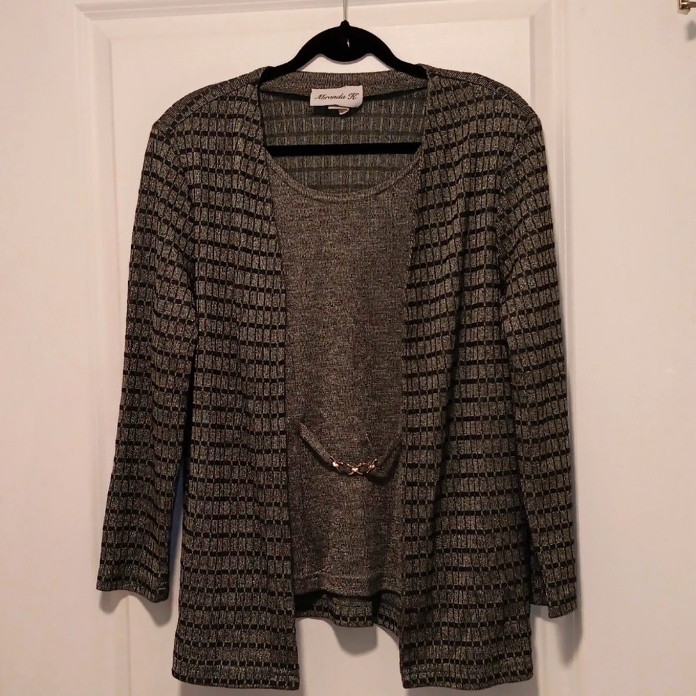 Vintage 70s Miranda K Layered Long Sleeve  Top 14P